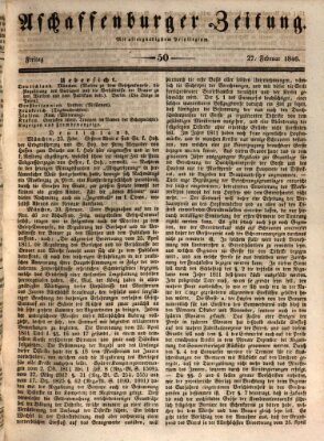 Aschaffenburger Zeitung Freitag 27. Februar 1846