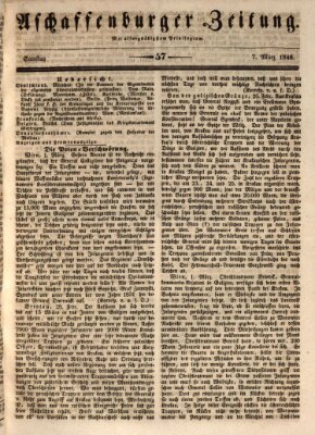 Aschaffenburger Zeitung Samstag 7. März 1846