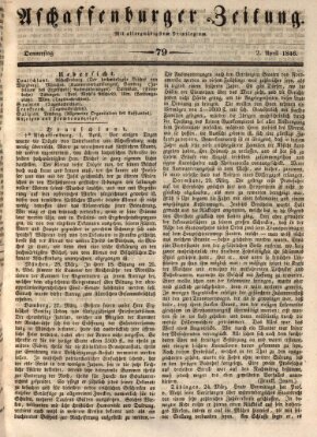 Aschaffenburger Zeitung Donnerstag 2. April 1846