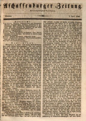 Aschaffenburger Zeitung Sonntag 5. April 1846