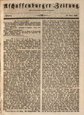 Aschaffenburger Zeitung Sonntag 12. April 1846