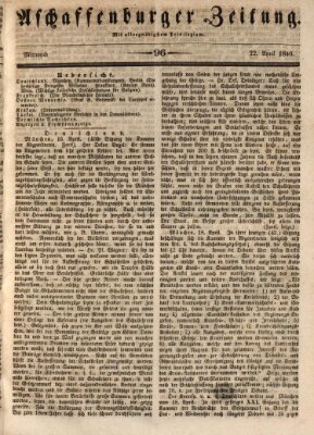 Aschaffenburger Zeitung Mittwoch 22. April 1846