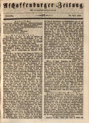 Aschaffenburger Zeitung Donnerstag 23. April 1846