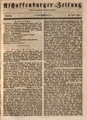 Aschaffenburger Zeitung Sonntag 26. April 1846