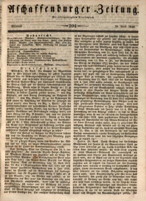 Aschaffenburger Zeitung Mittwoch 29. April 1846