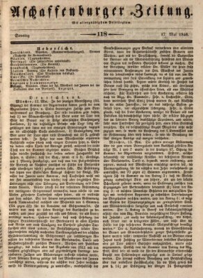 Aschaffenburger Zeitung Sonntag 17. Mai 1846