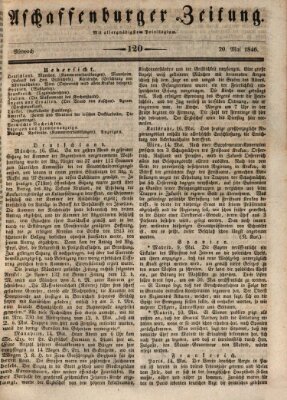 Aschaffenburger Zeitung Mittwoch 20. Mai 1846