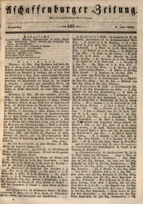 Aschaffenburger Zeitung Donnerstag 4. Juni 1846