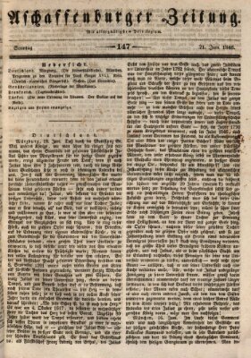 Aschaffenburger Zeitung Sonntag 21. Juni 1846