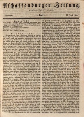 Aschaffenburger Zeitung Donnerstag 25. Juni 1846