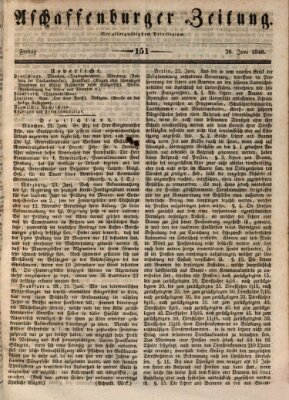 Aschaffenburger Zeitung Freitag 26. Juni 1846