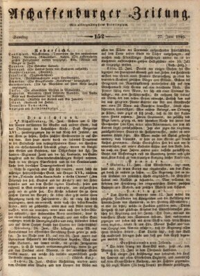 Aschaffenburger Zeitung Samstag 27. Juni 1846