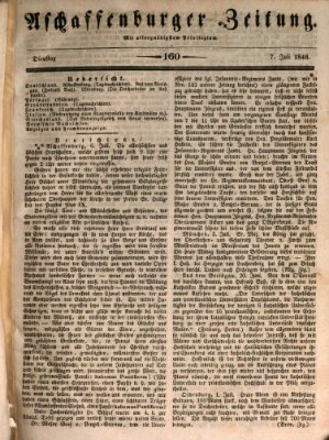 Aschaffenburger Zeitung Dienstag 7. Juli 1846