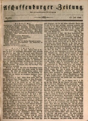 Aschaffenburger Zeitung Sonntag 12. Juli 1846