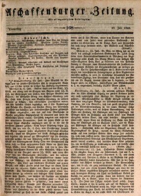 Aschaffenburger Zeitung Donnerstag 16. Juli 1846
