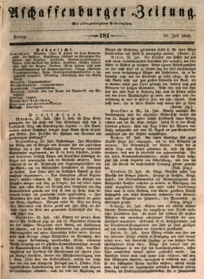 Aschaffenburger Zeitung Freitag 31. Juli 1846