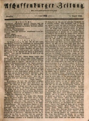 Aschaffenburger Zeitung Samstag 1. August 1846