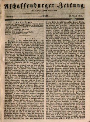 Aschaffenburger Zeitung Samstag 22. August 1846