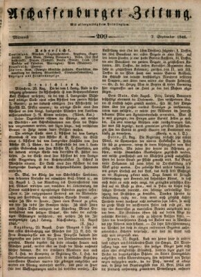 Aschaffenburger Zeitung Mittwoch 2. September 1846