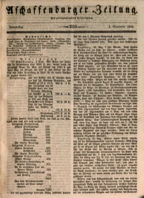 Aschaffenburger Zeitung Donnerstag 3. September 1846