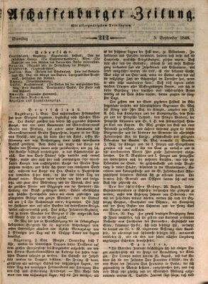 Aschaffenburger Zeitung Samstag 5. September 1846