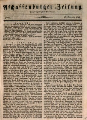 Aschaffenburger Zeitung Freitag 18. September 1846