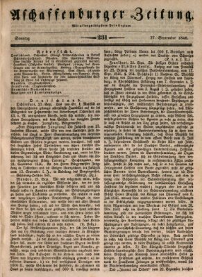 Aschaffenburger Zeitung Sonntag 27. September 1846