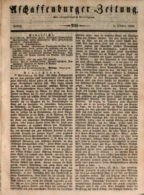 Aschaffenburger Zeitung Freitag 2. Oktober 1846