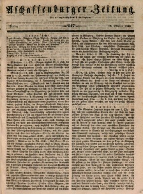 Aschaffenburger Zeitung Freitag 16. Oktober 1846