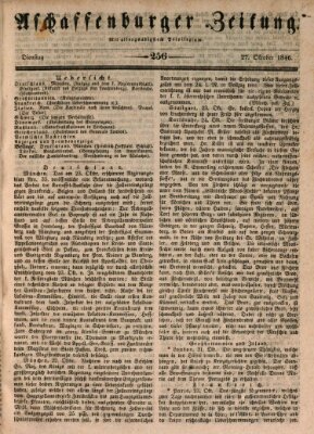 Aschaffenburger Zeitung Dienstag 27. Oktober 1846