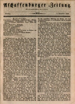 Aschaffenburger Zeitung Dienstag 3. November 1846