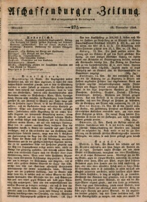 Aschaffenburger Zeitung Mittwoch 18. November 1846