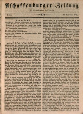 Aschaffenburger Zeitung Freitag 20. November 1846