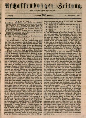 Aschaffenburger Zeitung Dienstag 24. November 1846