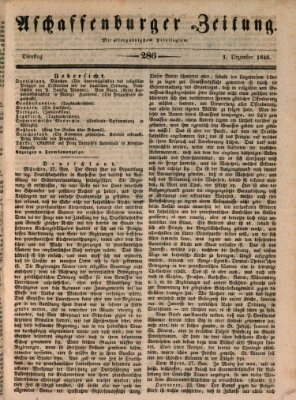 Aschaffenburger Zeitung Dienstag 1. Dezember 1846