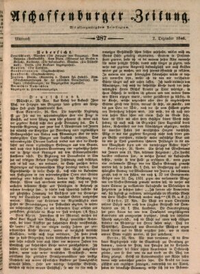 Aschaffenburger Zeitung Mittwoch 2. Dezember 1846