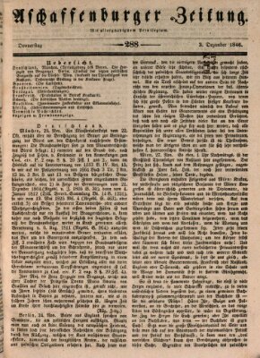 Aschaffenburger Zeitung Donnerstag 3. Dezember 1846