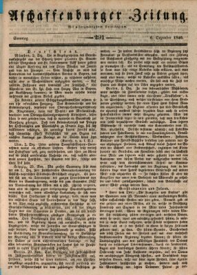 Aschaffenburger Zeitung Sonntag 6. Dezember 1846