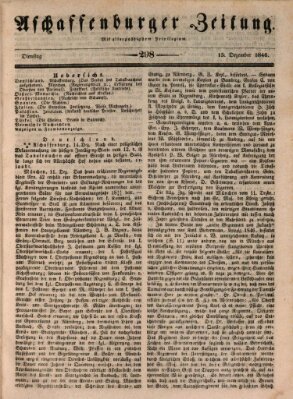 Aschaffenburger Zeitung Dienstag 15. Dezember 1846