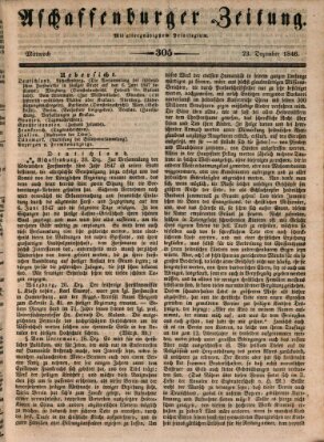 Aschaffenburger Zeitung Mittwoch 23. Dezember 1846