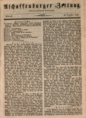 Aschaffenburger Zeitung Mittwoch 30. Dezember 1846