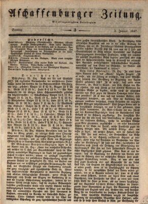 Aschaffenburger Zeitung Sonntag 3. Januar 1847