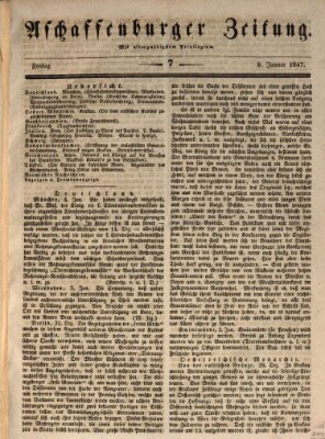 Aschaffenburger Zeitung Freitag 8. Januar 1847