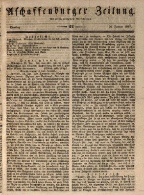 Aschaffenburger Zeitung Dienstag 26. Januar 1847