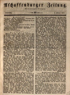 Aschaffenburger Zeitung Donnerstag 4. Februar 1847