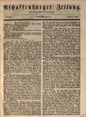 Aschaffenburger Zeitung Sonntag 7. Februar 1847