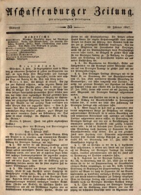 Aschaffenburger Zeitung Mittwoch 10. Februar 1847