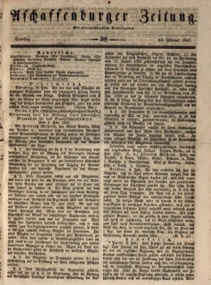 Aschaffenburger Zeitung Samstag 13. Februar 1847