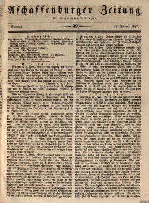 Aschaffenburger Zeitung Sonntag 14. Februar 1847