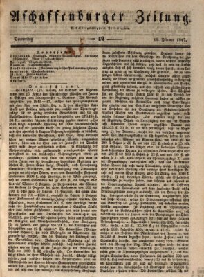 Aschaffenburger Zeitung Donnerstag 18. Februar 1847